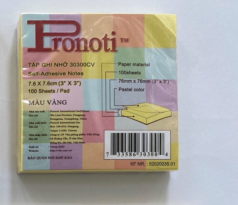Giấy note Pronoti 3x3